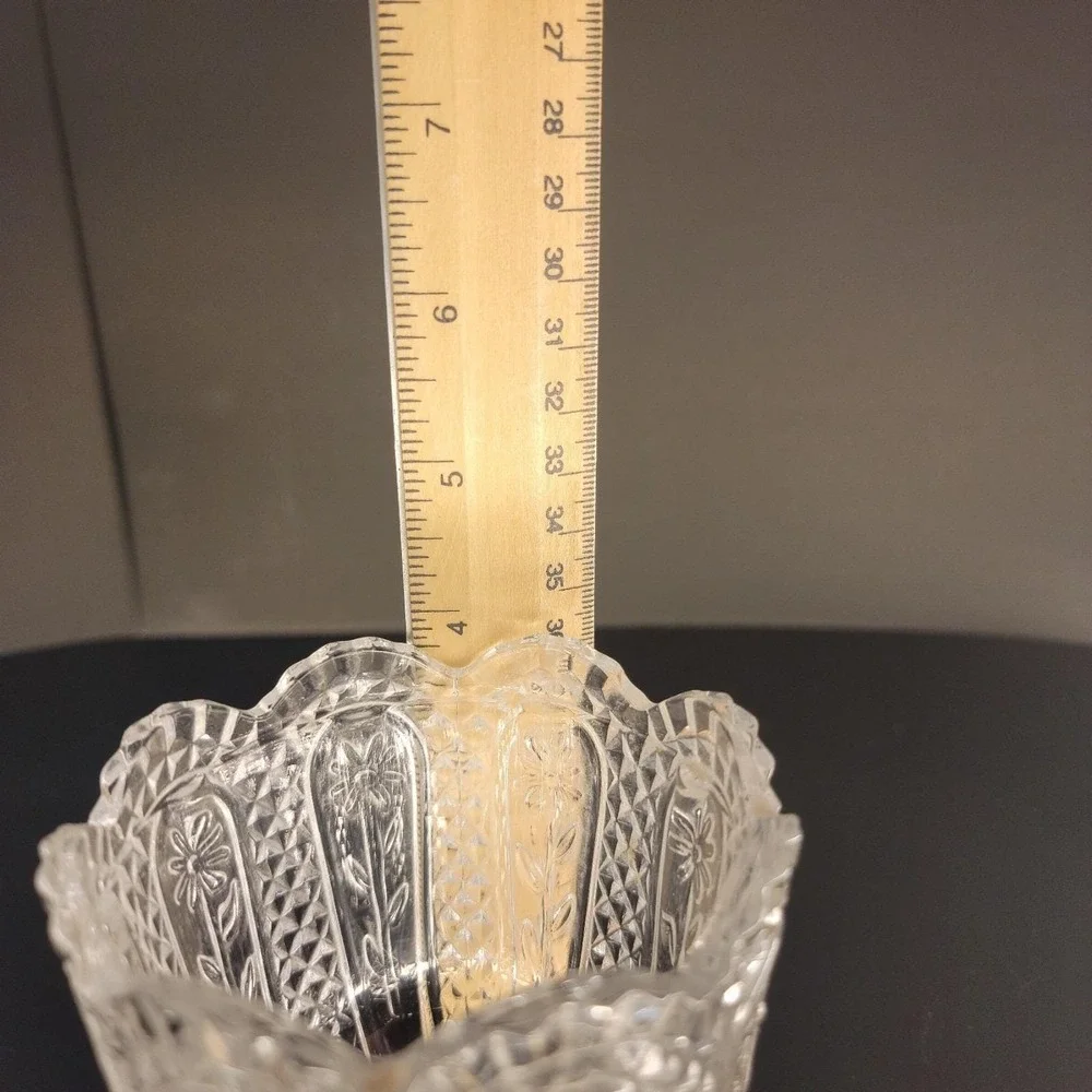 Vintage Avon 1876 Cape Cod Clear Glass Votive Candle Toothpick Holder Scalloped